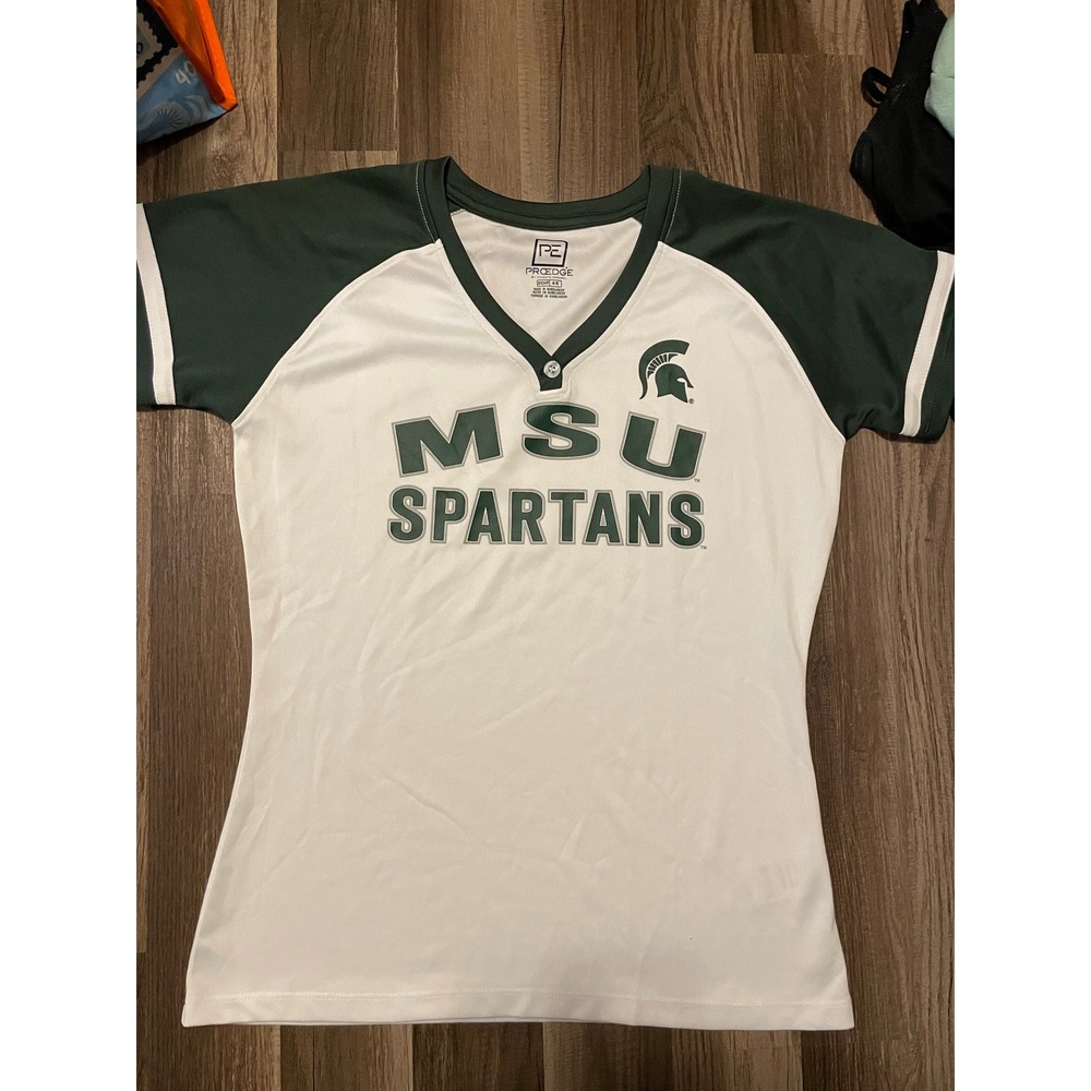 ProEdge MSU Spartans Michigan State University V-Neck Raglan Shirt Womens Small